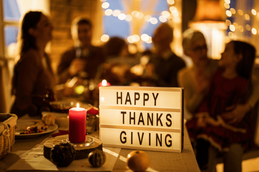 family during the thanksgiving holiday