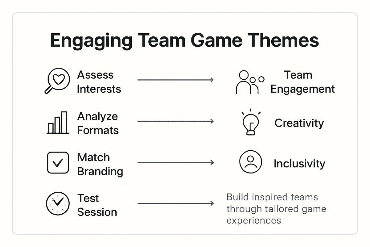 Infographic showing team game theme selection steps