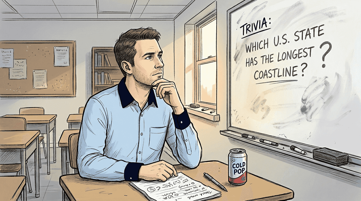 Person thinking while reading trivia question