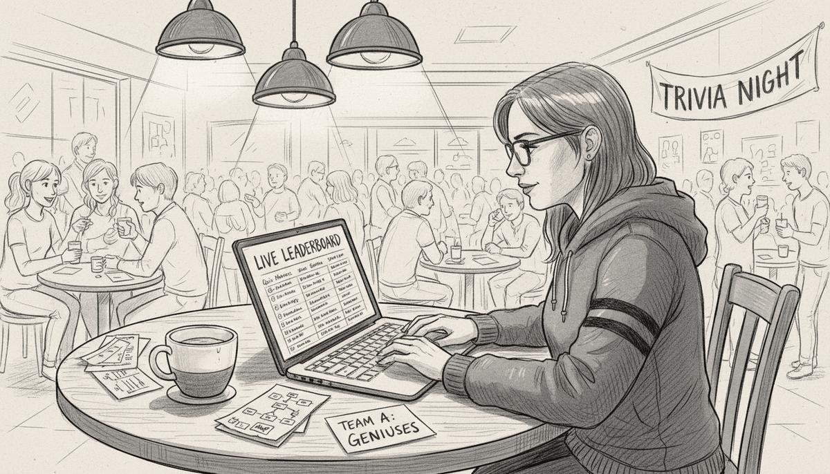 Organizer adjusts trivia score software leaderboard