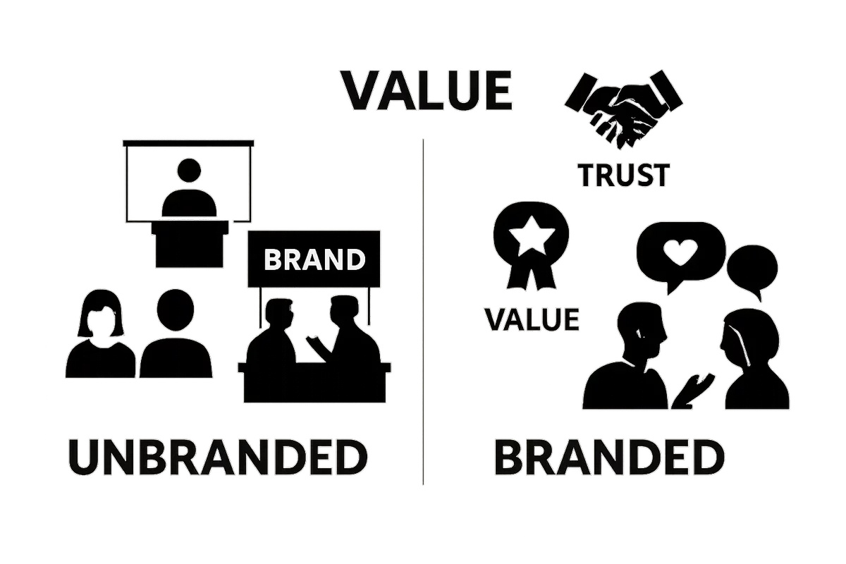 Comparison of unbranded vs branded event attendee engagement