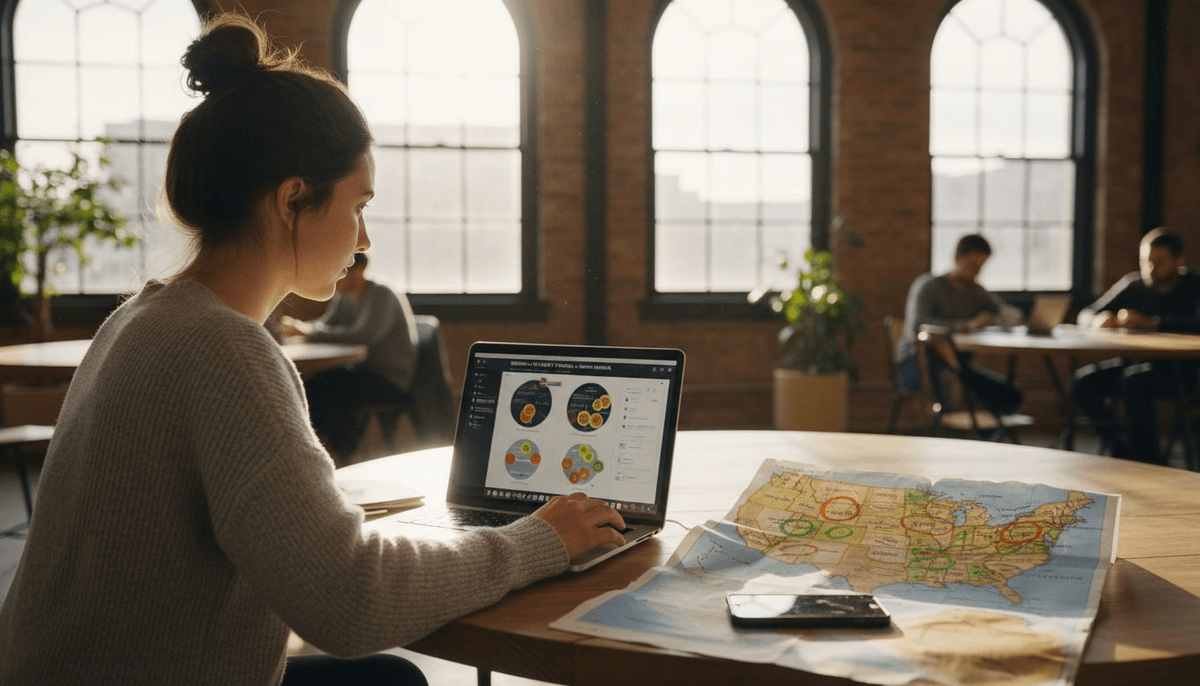 Analyst segmenting music data by geography