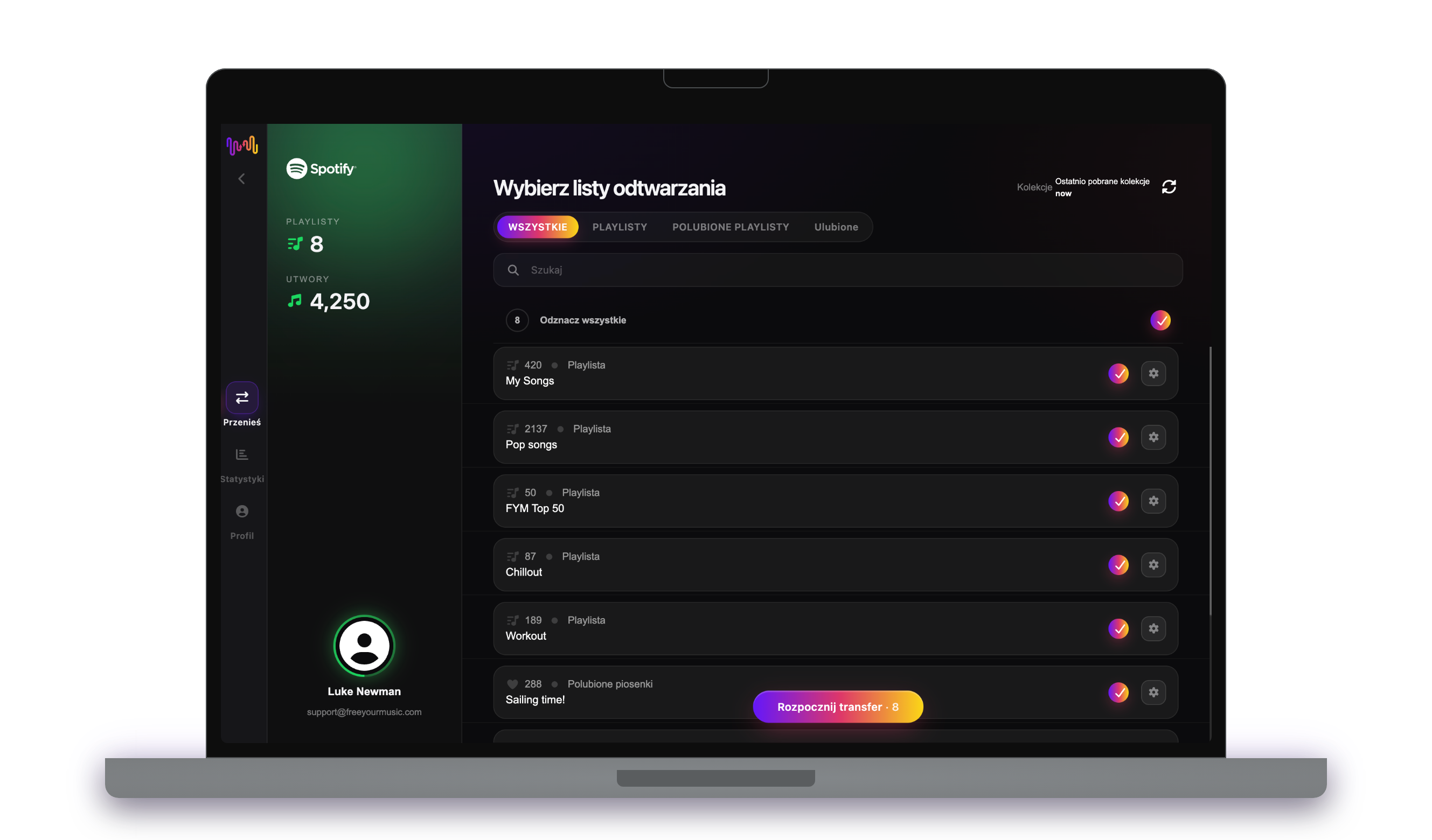 Transfer FreeYourMusic w trakcie