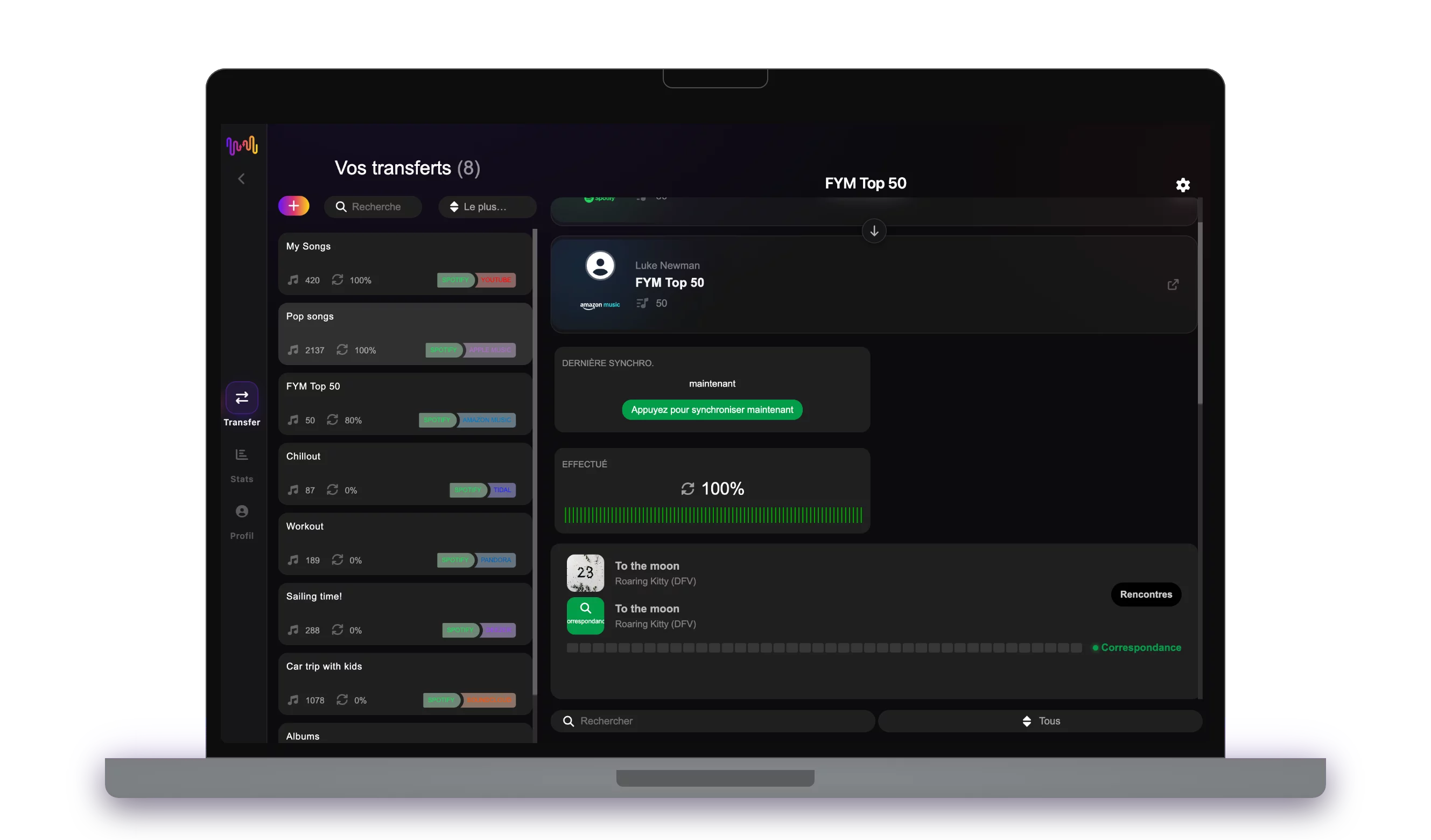 Connexion de Qobuz