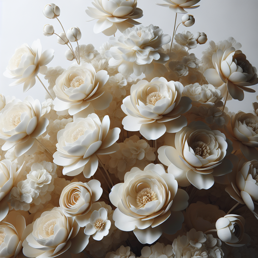 Picture of Creamy Flowers note